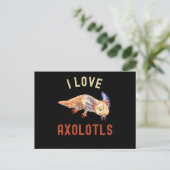 I Love Axolotls, Cute Funny Axolotl Briefkaart (Staand voorkant)