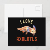 I Love Axolotls, Cute Funny Axolotl Briefkaart (Voorkant / Achterkant)