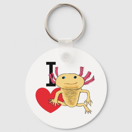 I Love Axolotls Sleutelhanger (Voorkant)