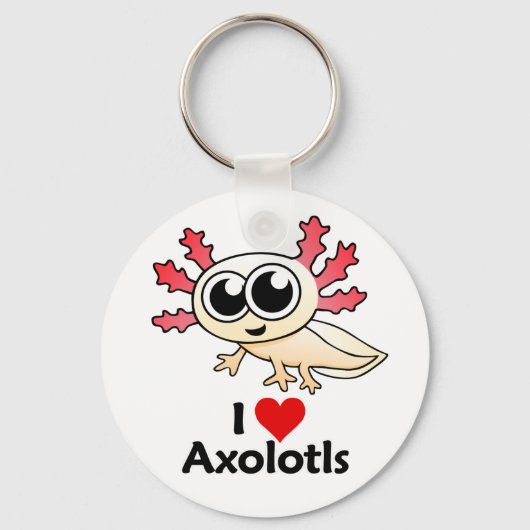 I Love Axolotls Sleutelhanger (Voorkant)