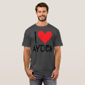 I Love Ayden Name Persoonlijke Mannen Guy BFF Frie T-shirt (Voorkant volledig)