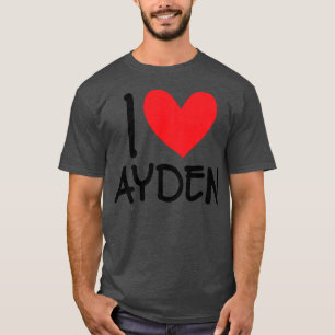 I Love Ayden Name Persoonlijke Mannen Guy BFF Frie T-shirt
