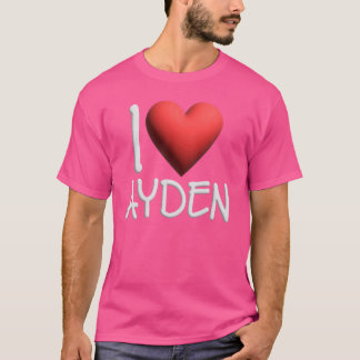 I Love Ayden Name Persoonlijke Mannen Guy BFF Frie T-shirt