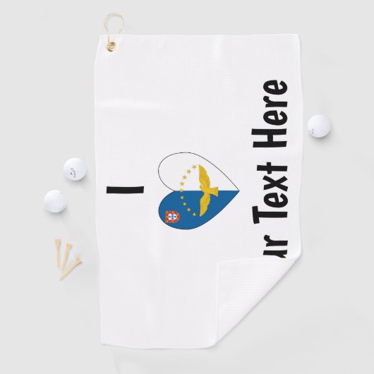 I Love (Azorean Flag Heart) Golfhanddoek (Insitu)