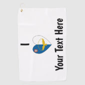 I Love (Azorean Flag Heart) Golfhanddoek (Voorkant)