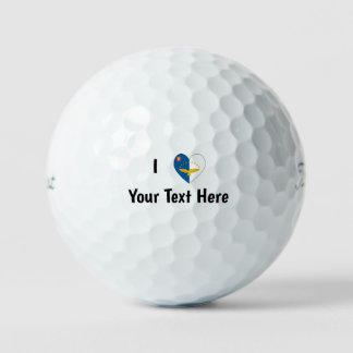 I Love (Azorenvlag Hart) Persoonlijk Golfballen
