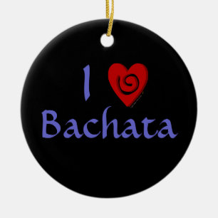 I Love Bachata Heart Latin Dancing Custom Keramisch Ornament