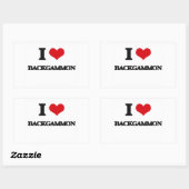 I Love Backgammon Rechthoekige Sticker (Vel)