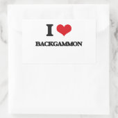 I Love Backgammon Rechthoekige Sticker (Tas)