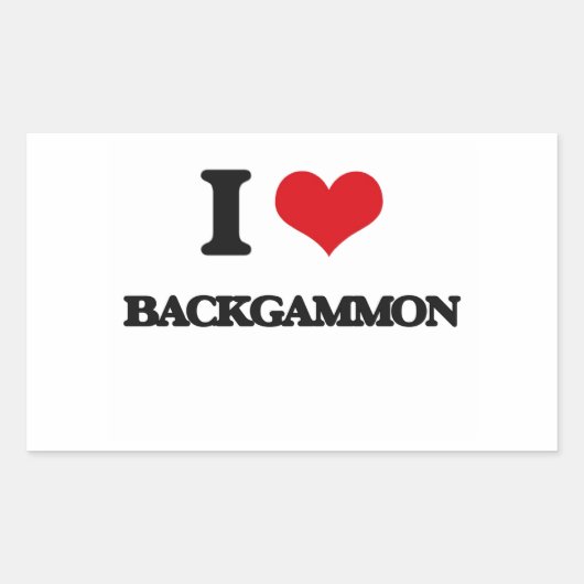 I Love Backgammon Rechthoekige Sticker (Voorkant)