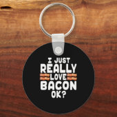 I Love Bacon Bacon Lover Sleutelhanger (Voorkant)