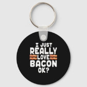 I Love Bacon Bacon Lover Sleutelhanger (Achterkant)