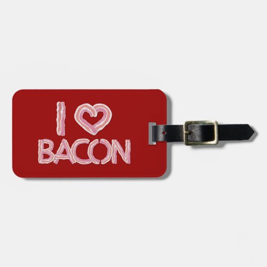 I Love Bacon Bagagelabel (Voorkant horizontaal)