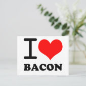 I love bacon briefkaart (Staand voorkant)