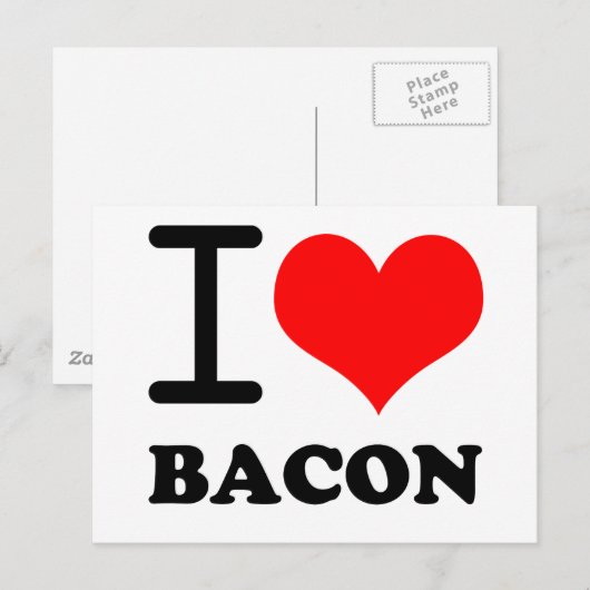 I love bacon briefkaart (Voorkant / Achterkant)