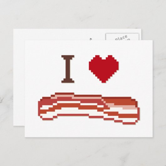 I Love Bacon Briefkaart (Voorkant / Achterkant)
