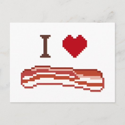 I Love Bacon Briefkaart (Voorkant)