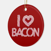 I Love Bacon Ceramic Ornament (Links)