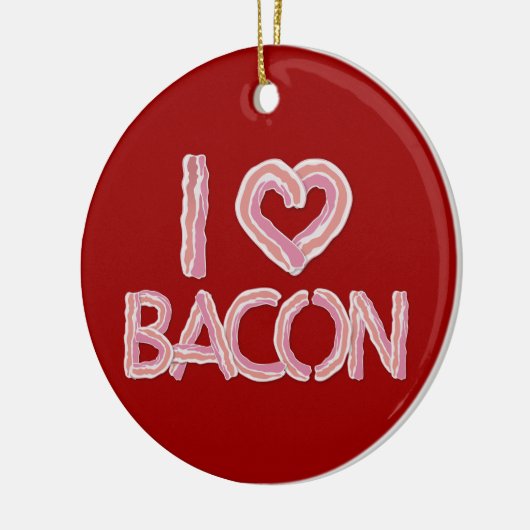 I Love Bacon Ceramic Ornament (Links)