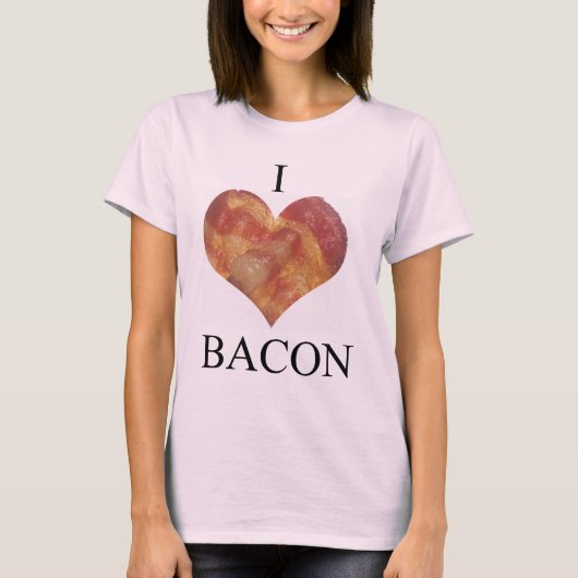 I Love Bacon Dames T-shirt (Voorkant)