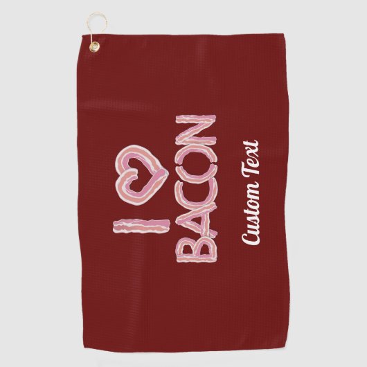 I Love Bacon Golfhanddoek (Voorkant)