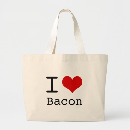 I Love Bacon Grote Tote Bag (Voorkant)