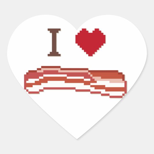 I Love Bacon Hart Sticker (Voorkant)