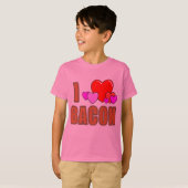 I Love Bacon I Heart Bacon Fun Bacon Design T-shirt (Voorkant volledig)