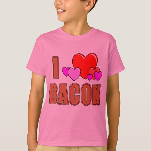 I Love Bacon I Heart Bacon Fun Bacon Design T-shirt (Voorkant)
