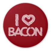 I Love Bacon Keramische Knop (Voorkant)