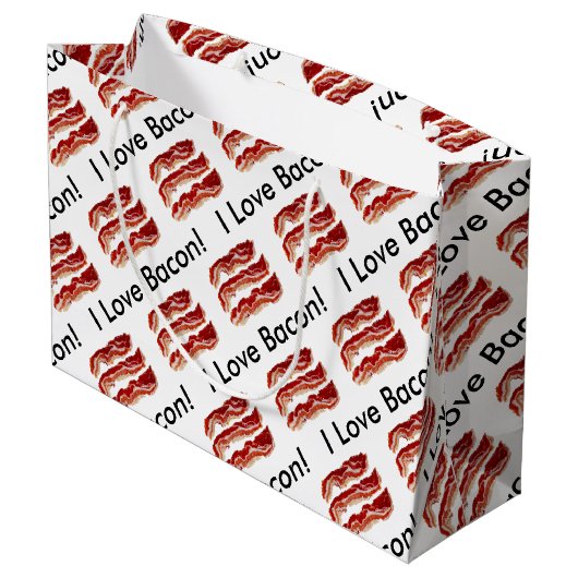 I Love Bacon Large Cadeautasje (Achterkant Gekanteld)