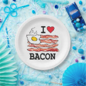 I Love Bacon Papieren Bordje (Feest)