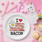 I Love Bacon Papieren Bordje (Feest)