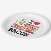 I Love Bacon Papieren Bordje (Gekanteld)