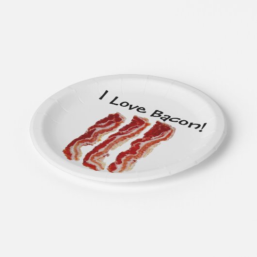 I Love Bacon Papieren Bordje (Gekanteld)