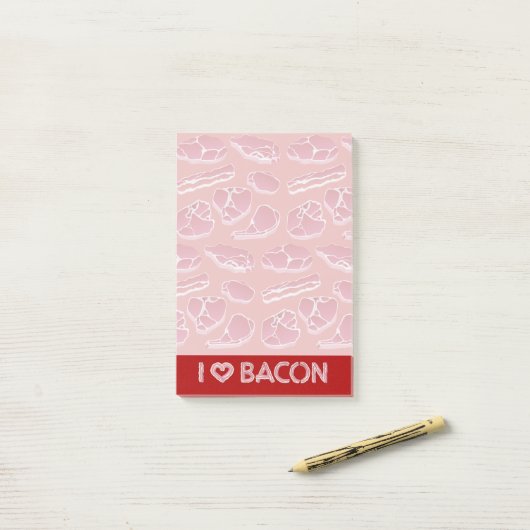 I Love Bacon Post-it® Notes (Op bureau)