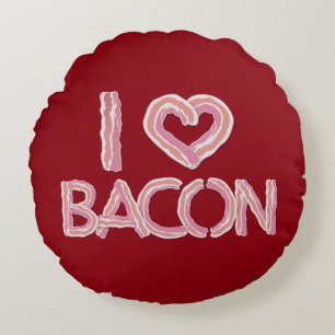 I Love Bacon Rond Kussen
