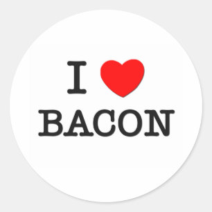 I Love Bacon Ronde Sticker