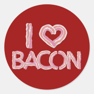 I Love Bacon Ronde Sticker