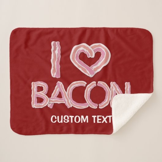 I Love Bacon Sherpa Deken (Voorkant (horizontaal))