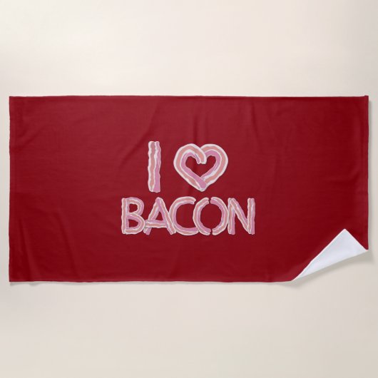 I Love Bacon Strandlaken (Voorkant)