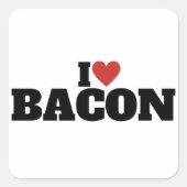 I Love Bacon Vierkante Sticker (Voorkant)