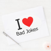 I Love Bad Jokes Ovale Sticker (Envelop)