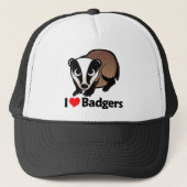 I Love Badgers Trucker Pet (Voorkant)