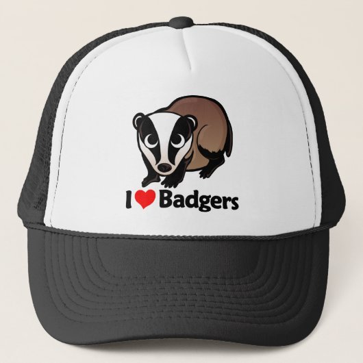 I Love Badgers Trucker Pet (Voorkant)