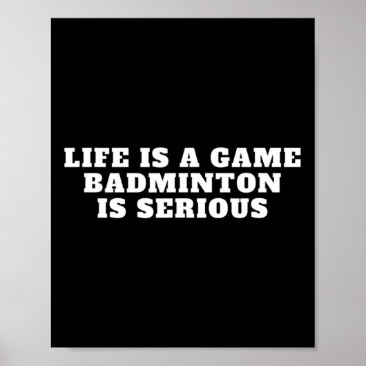 I Love Badminton Game Quote Design Badminton Poster (Voorkant)