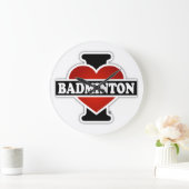 I Love Badminton Grote Klok (Huis)