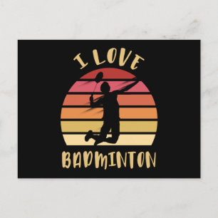 I Love Badminton Jump Smash Briefkaart