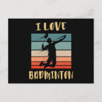 I Love Badminton Jump Smash Briefkaart