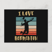 I Love Badminton Jump Smash Briefkaart (Voorkant)
